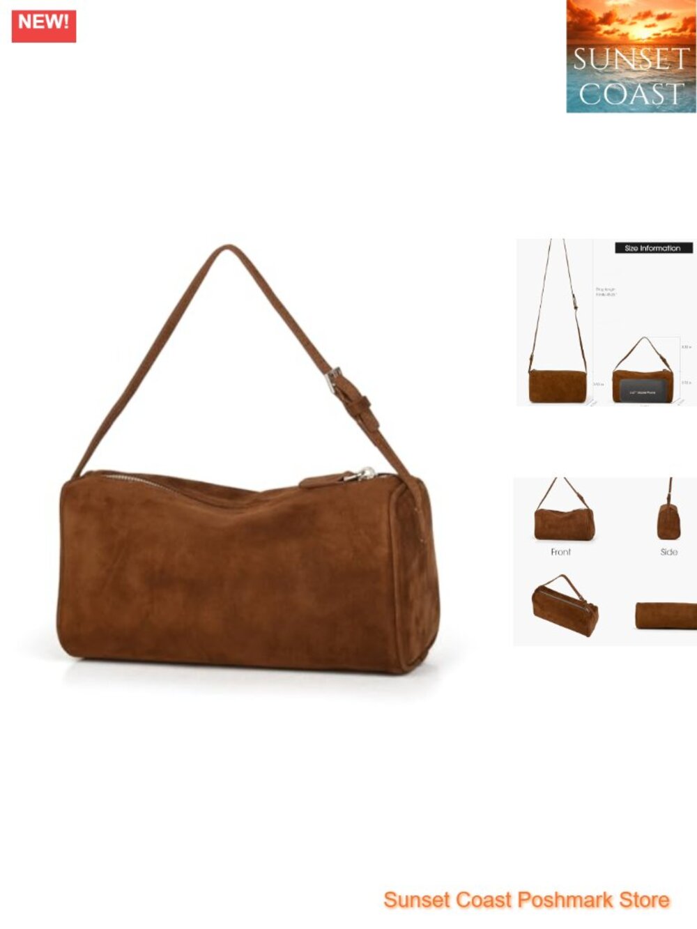 Premium Suede Leather Crossbody Hobo Bag Handmade Stitching Women